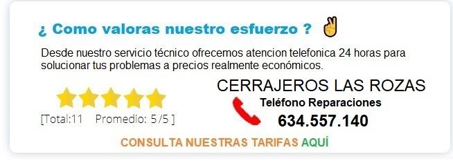 cerrajero Las Rozas precio